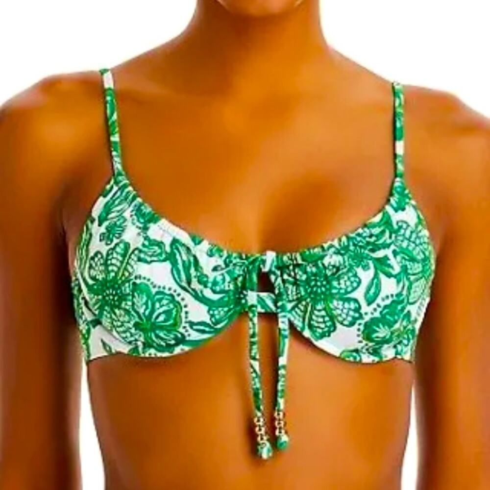 NWT$ 120 Palm Swimwear Viper Underwire Bikini Swim Top Botanical Print US sz 2
